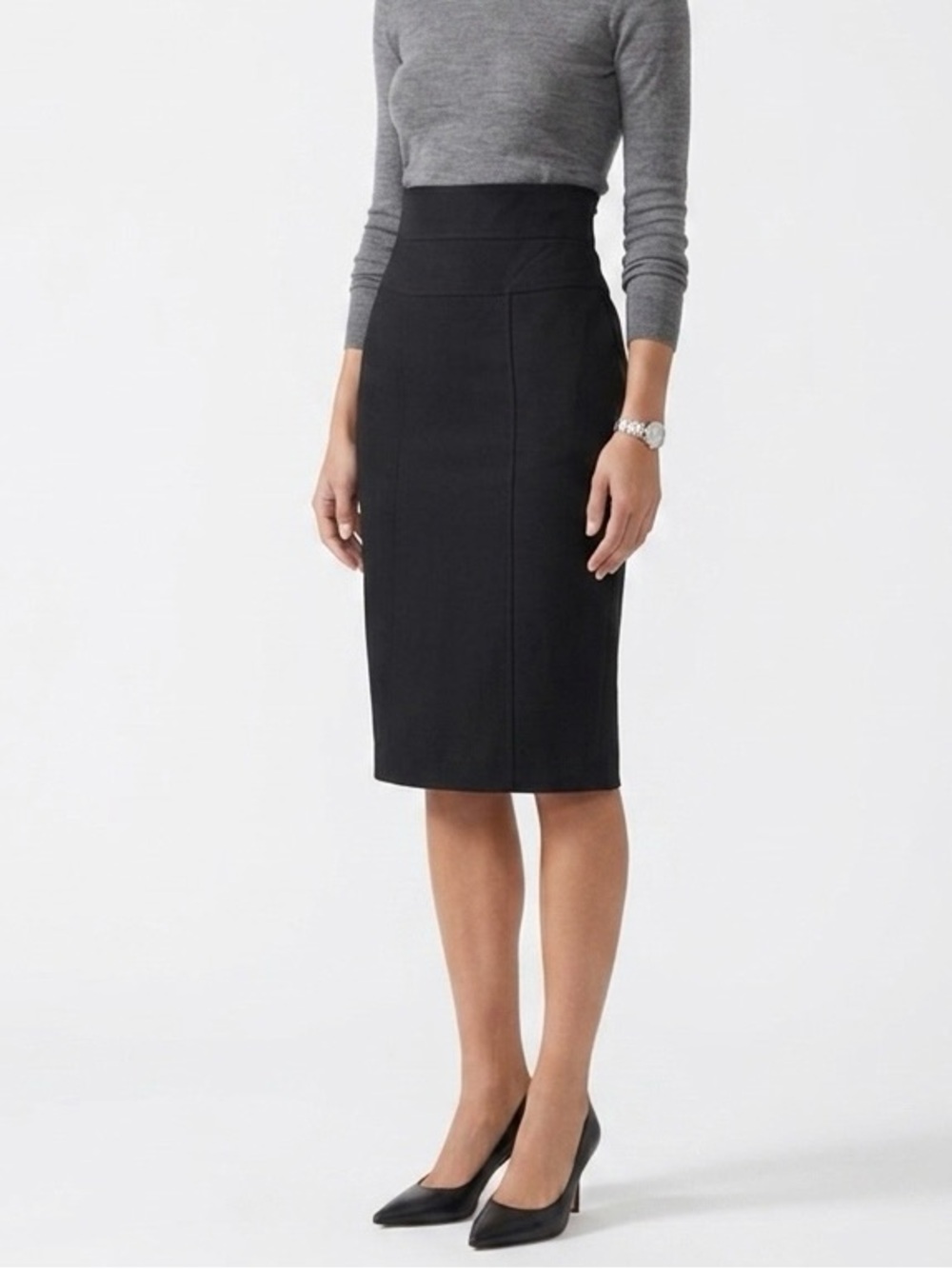 Stella McCartney 2006 Black Wool High Waist Midi Pencil Skirt 38 US 2 Archival